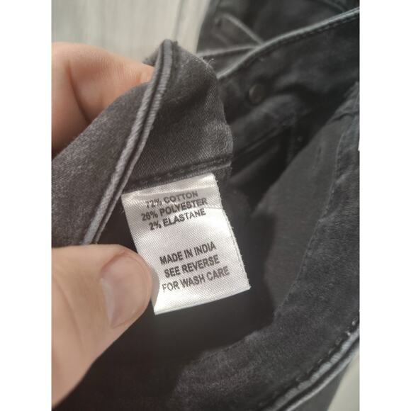 Women's Allen Solly Black Stretchy Tapered Skinny Jeans Gothic Grunge Skater - Picture 5 of 9